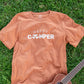 Orange Cotton Polyester Graphic Camping T-shirt