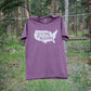 Maroon Cotton Polyester Graphic Camping T-shirt