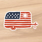 Patriotic Camping Trailer Sticker for Indoor or Outdoor Use